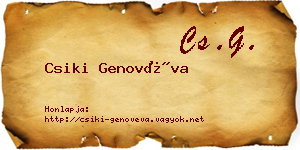Csiki Genovéva névjegykártya
